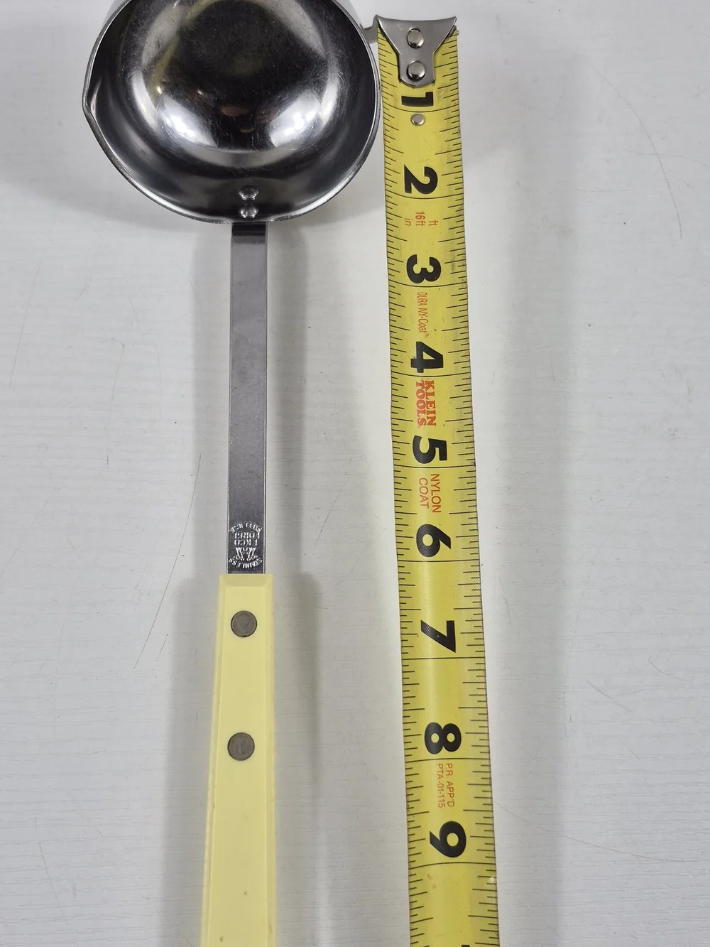 Vintage Ekco Forge Stainless Steel Ladle With Yellow Handle Made In USA